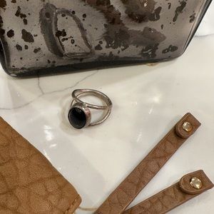 Men’s ring handmade black stone 10